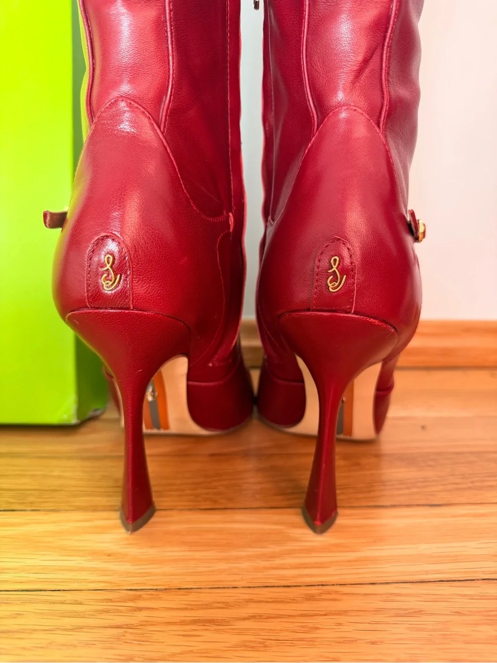 Sam Edelman Knee-High Red Wide Calf Boot